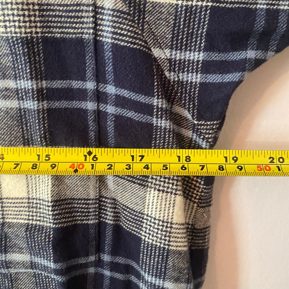 Goop G. Label Blue White Flannel Button Down Shirt Cotton Western Women's size 0 - Picture 7 of 9